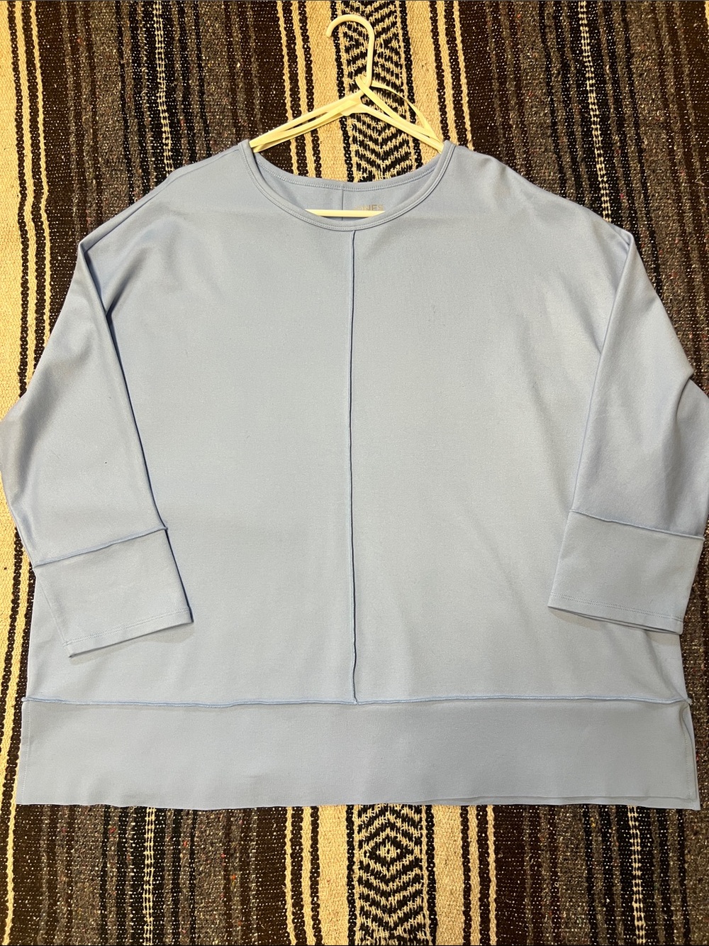 Jones New York Light Blue Boxy Knit Top